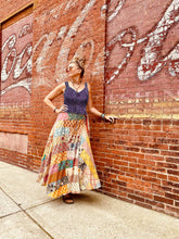 Load image into Gallery viewer, Cotton Print Patchwork Wrap Skirt