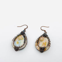 Load image into Gallery viewer, Tree of Life Wrapped Shell Drop-Shaped Charm Earrings
