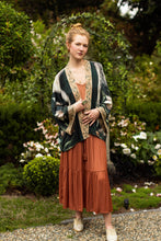Load image into Gallery viewer, Under My Wing Pixie Crop Kimono w/ Swan &amp; feathers