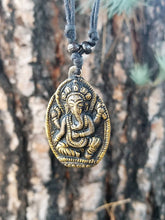Load image into Gallery viewer, Ganesh Brass Necklace With Adjustable String