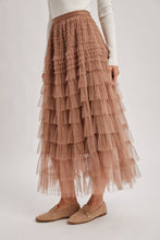 Load image into Gallery viewer, RUFFLED TULLE MIDI SKIRT