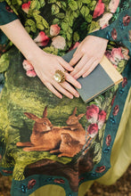 Load image into Gallery viewer, The Daydreamer Goddess Duster Kimono w/ Roses &amp; Rabbits