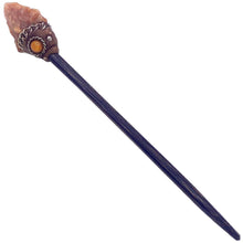 Load image into Gallery viewer, Natural Raw Stone Wooden Hair Stick Rough Crystal Accessory