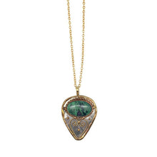 Load image into Gallery viewer, Metal &amp; Stone Pendant w/Chain