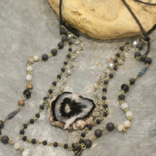 Load image into Gallery viewer, Gemstone Triple Layer Switch It Length Necklace