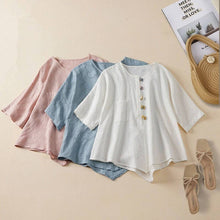 Load image into Gallery viewer, Vintage Slim Fit Short Sleeve Irregular Button-Up Shirt