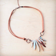 Load image into Gallery viewer, Aqua Terra Stone Slab Leather Cord Necklace 231ee