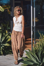 Load image into Gallery viewer, Striped Cotton Drawstring Harem Pants