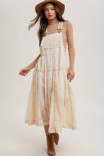 Load image into Gallery viewer, LACE EMBROIDERED TULLE BIB MAXI DRESS WITH LINING