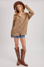 Load image into Gallery viewer, BUTTON DOWN COLLAR NECK RIBBED KNIT SWEATER CARDIGAN