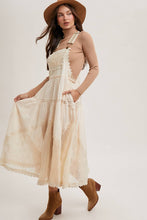 Load image into Gallery viewer, LACE EMBROIDERED TULLE BIB MAXI DRESS WITH LINING