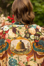 Load image into Gallery viewer, Stay Gold Opera Duster Kimono Robe w/ Rabbits Flowers &amp; Bees