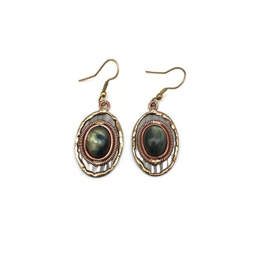 Metal and Stone Earrings