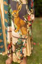 Load image into Gallery viewer, Stay Gold Opera Duster Kimono Robe w/ Rabbits Flowers &amp; Bees