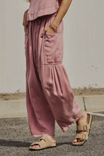 Load image into Gallery viewer, Washed Denim Utility Wide Leg Pants With Cargo Pockets