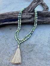 Load image into Gallery viewer, Natural Serpentine Hand Knotted Mala, Rosary 108 Beads