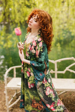 Load image into Gallery viewer, The Daydreamer Goddess Duster Kimono w/ Roses &amp; Rabbits