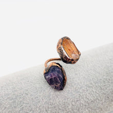 Load image into Gallery viewer, Natural Stone Irregular Fluorite Crystal Adjustable Ring