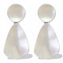 Load image into Gallery viewer, Silver Sculpted Statement Earrings | Handmade Jewelry