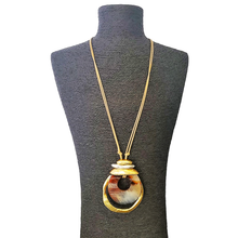 Load image into Gallery viewer, Chunky Boho Western Tortoise Pendant Necklace | Coastal