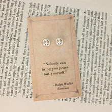 Load image into Gallery viewer, Literary Quote Peace Post Earrings