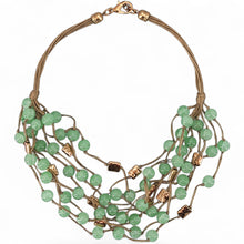 Load image into Gallery viewer, Chunky Green Beaded Necklace | Handmade Statement Jewelry