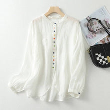 Load image into Gallery viewer, Artistic Solid Color Button-Up Shirt With Stand Collar