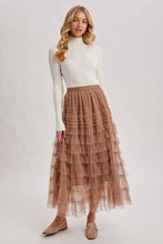 Load image into Gallery viewer, RUFFLED TULLE MIDI SKIRT
