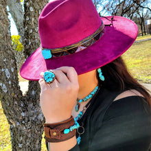 Load image into Gallery viewer, Blue Turquoise Ring set in Antique Copper