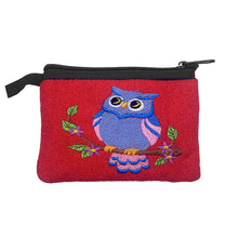 Load image into Gallery viewer, Embroidered Owl Bird Animal Art Ecuadorian Coin Purse Pouch