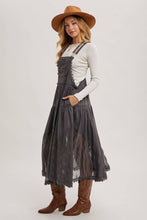 Load image into Gallery viewer, LACE EMBROIDERED TULLE BIB MAXI DRESS WITH LINING