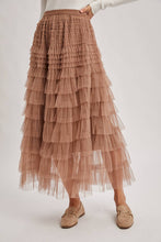 Load image into Gallery viewer, RUFFLED TULLE MIDI SKIRT