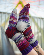 Load image into Gallery viewer, Wunderland Crew Socks | USA Made Sustainable Mismatched Sock