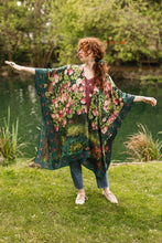 Load image into Gallery viewer, The Daydreamer Goddess Duster Kimono w/ Roses &amp; Rabbits