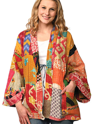 Reversible Cotton Kantha Kimono