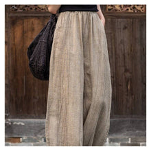 Load image into Gallery viewer, Solid Color Cotton and Linen Lantern Trousers