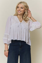 Load image into Gallery viewer, SOLID LONG SLEEVES TOP WITH EYELET