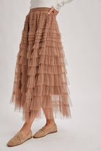 Load image into Gallery viewer, RUFFLED TULLE MIDI SKIRT