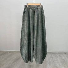 Load image into Gallery viewer, Solid Color Cotton and Linen Lantern Trousers