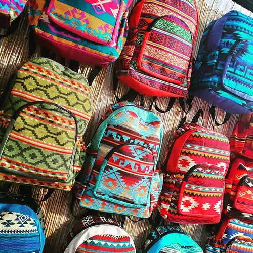 Large Striped Ecuadorian Backpack