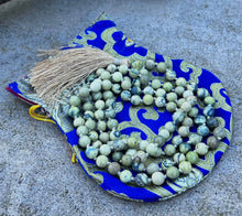 Load image into Gallery viewer, Natural Serpentine Hand Knotted Mala, Rosary 108 Beads