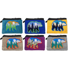 Load image into Gallery viewer, Embroidered Bear Wildlife Nature Ecuadorian Coin Purse Pouch