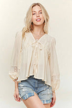 Load image into Gallery viewer, SOLID LONG SLEEVES TOP WITH EYELET
