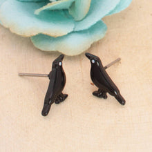 Load image into Gallery viewer, Literary Quotes Raven Post Earrings