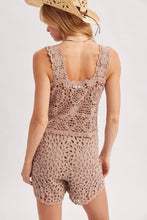 Load image into Gallery viewer, SHEER CROCHET SLEEVELESS SQAURE NECK TOP