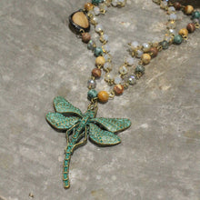 Load image into Gallery viewer, Bohemian Layered Mixed Stone Dragonfly Necklace
