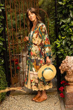 Load image into Gallery viewer, Stay Gold Opera Duster Kimono Robe w/ Rabbits Flowers &amp; Bees
