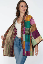 Load image into Gallery viewer, Reversible Kantha Silk Kimono Jacket