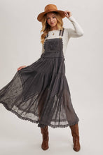 Load image into Gallery viewer, LACE EMBROIDERED TULLE BIB MAXI DRESS WITH LINING