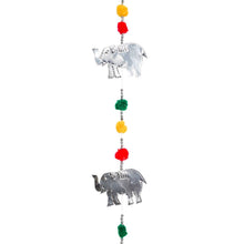 Load image into Gallery viewer, ELEPHANT TIN GARLAND WITH POM POMS AND TIN BOX